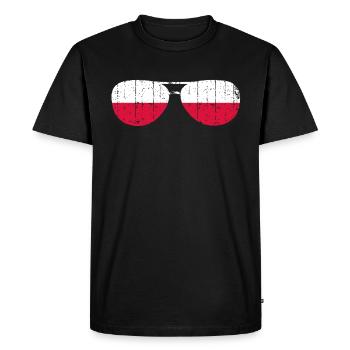 Poland Pole Polish flag - Men's Premium Organic T-Shirt - black - Front - Nico (187cm)