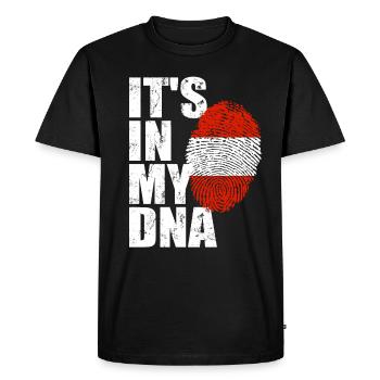 Austria Austrian flag DNA - Men's Premium Organic T-Shirt - black - Front - Nico (187cm)