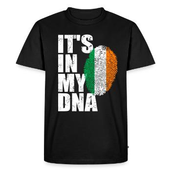 Irlande Drapeau irlandais irlandais ADN - T-shirt Premium bio Homme - noir - Devant - Nico (187cm)