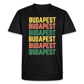 Budapest Hungary - Men's Premium Organic T-Shirt - black - Front - Nico (187cm)