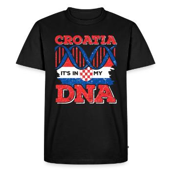 Croat Croatian Croatia - Men's Premium Organic T-Shirt - black - Front - Nico (187cm)