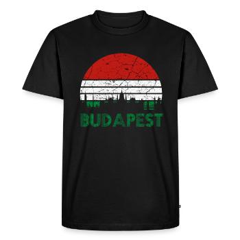 Budapest Hungary - Men's Premium Organic T-Shirt - black - Front - Nico (187cm)