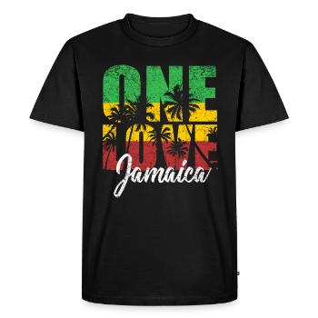 Jamaika - Männer Premium Bio T-Shirt - Schwarz - Vorne - Nico (187cm)
