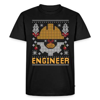 Engineer Christmas Ingenieur Weihnachten Student - Men's Premium Organic T-Shirt - black - Front - Nico (187cm)