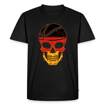 Basketball Allemagne Crâne - T-shirt Premium bio Homme - noir - Devant - Nico (187cm)