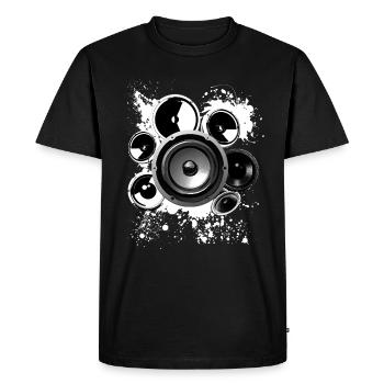 Enceinte Dark Techno EDM - T-shirt Premium bio Homme - noir - Devant - Nico (187cm)