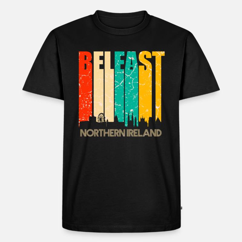 Belfast - Männer Premium Bio T-Shirt - Schwarz