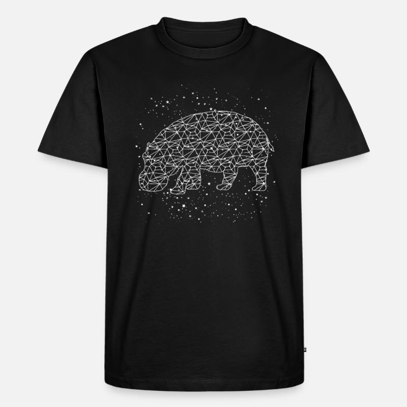 Flusspferd Nilpferd - Männer Premium Bio T-Shirt - Schwarz