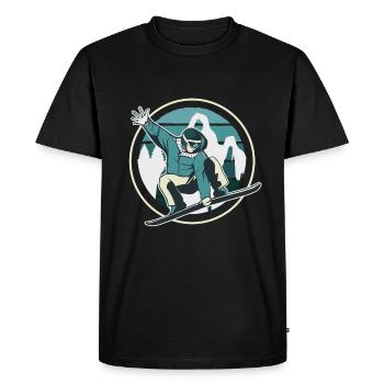 Snowboard Snowboarder Snowboarding - T-shirt Premium bio Homme - noir - Devant - Nico (187cm)