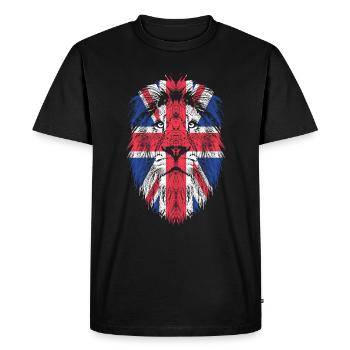 UK United Kingdom of Great Britain flag - Men's Premium Organic T-Shirt - black - Front - Nico (187cm)