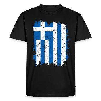Drapeau de la Grèce - T-shirt Premium bio Homme - noir - Devant - Nico (187cm)