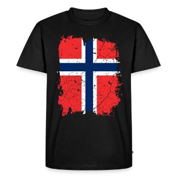 Norwegische Flagge - Männer Premium Bio T-Shirt - Schwarz - Vorne - Nico (187cm)