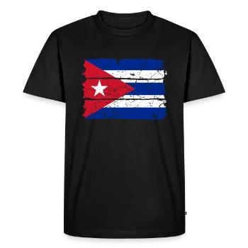 Drapeau cubain - T-shirt Premium bio Homme - noir - Devant - Nico (187cm)