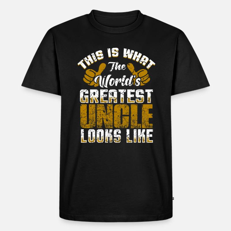Bester Onkel - Männer Premium Bio T-Shirt - Schwarz