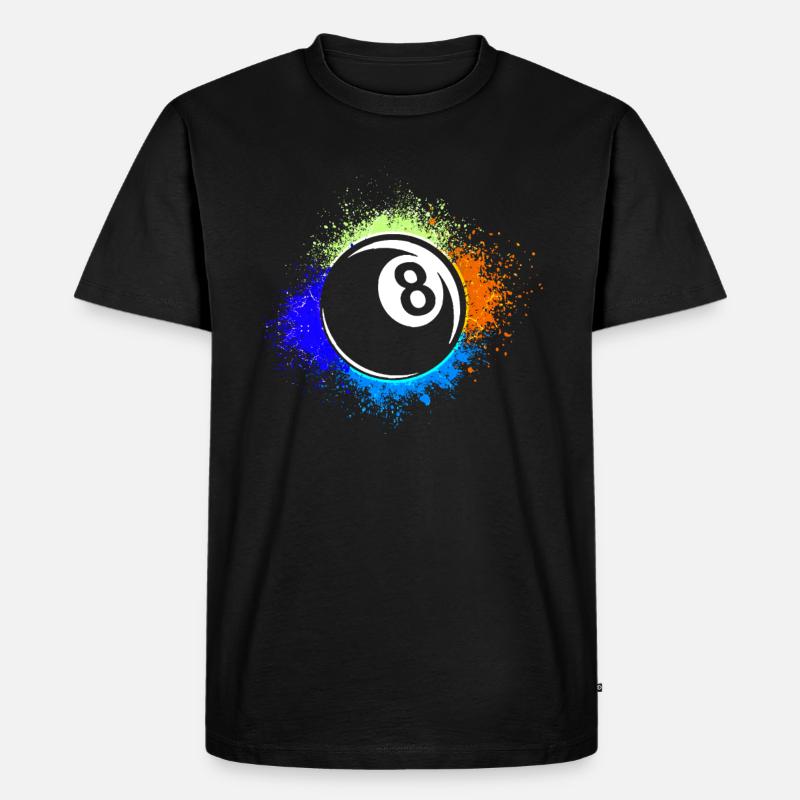 Billard - Männer Premium Bio T-Shirt - Schwarz