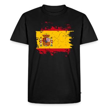 Drapeau Espagne - T-shirt Premium bio Homme - noir - Devant - Nico (187cm)
