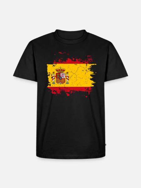 Spanien Flagge - Männer Premium Bio T-Shirt - Schwarz