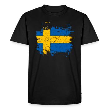 Drapeau suède - T-shirt Premium bio Homme - noir - Devant - Nico (187cm)