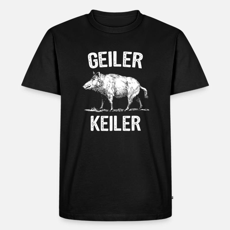 Geiler Keiler - Jäger - Männer Premium Bio T-Shirt - Schwarz