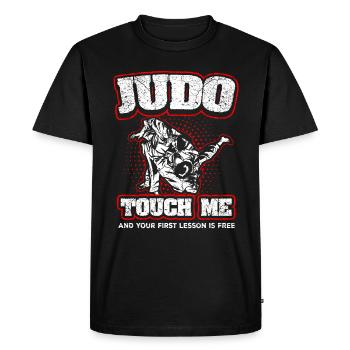 Judo drôle - T-shirt Premium bio Homme - noir - Devant - Nico (187cm)