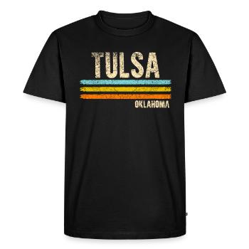 Tulsa Oklahoma - T-shirt Premium bio Homme - noir - Devant - Nico (187cm)