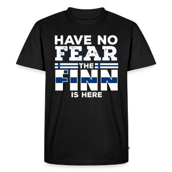 Ne t’en fais pas, le Finlandais est là. - T-shirt Premium bio Homme - noir - Devant - Nico (187cm)