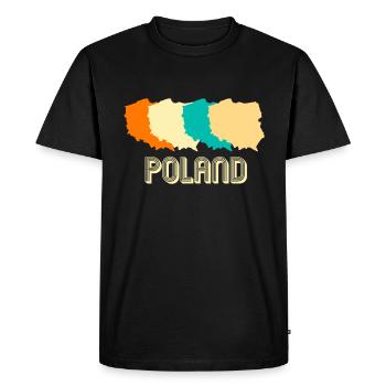 Pologne Polska - T-shirt Premium bio Homme - noir - Devant - Nico (187cm)