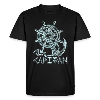 capitaine - T-shirt Premium bio Homme - noir - Devant - Nico (187cm)