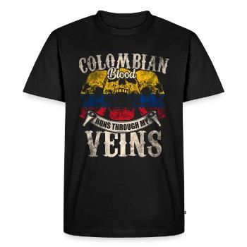 Colombia - Men's Premium Organic T-Shirt - black - Front - Nico (187cm)