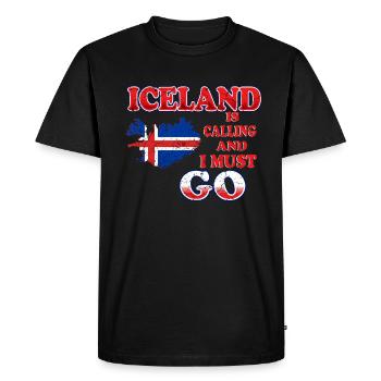 Islande - T-shirt Premium bio Homme - noir - Devant - Nico (187cm)