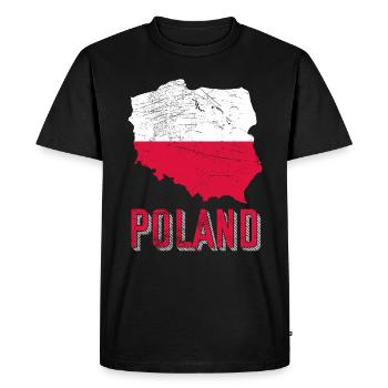 Poland - Men's Premium Organic T-Shirt - black - Front - Nico (187cm)