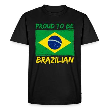 Drapeau brésilien fier - Brésil - T-shirt Premium bio Homme - noir - Devant - Nico (187cm)