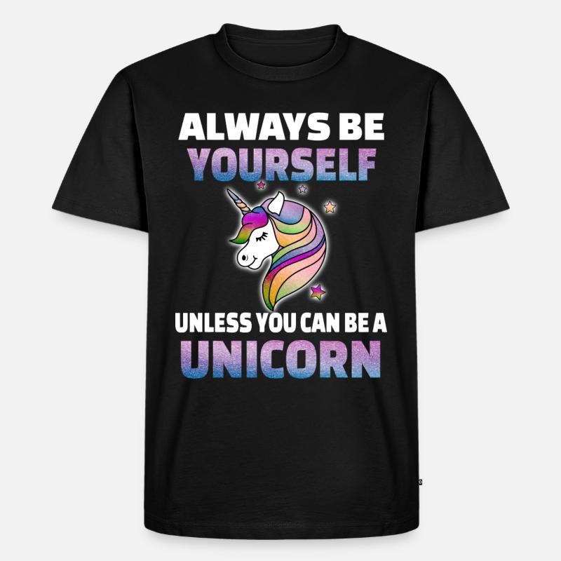 Einhorn sei du Selbst - Männer Premium Bio T-Shirt - Schwarz