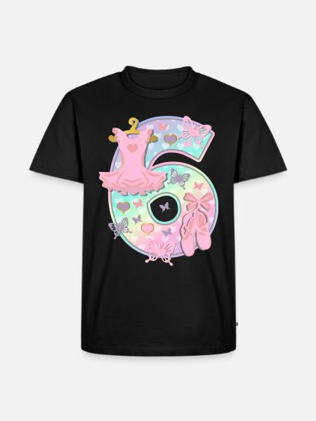 Ballerina 6. Geburtstagsparty Nummer 6 - 6 Jahre - Männer Premium Bio T-Shirt - Schwarz