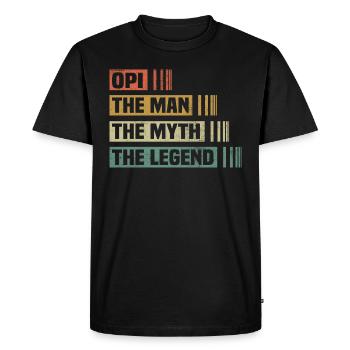 Vintage Opi Man Myth Legend - T-shirt Premium bio Homme - noir - Devant - Nico (187cm)