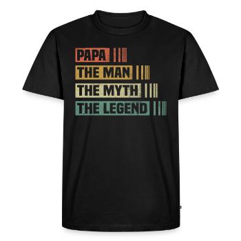 Légende du mythe Papa Man - T-shirt Premium bio Homme - noir - Devant - Nico (187cm)