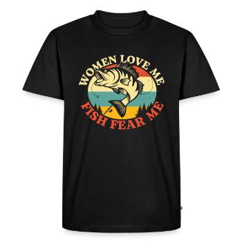 Pêcheurs et pêcheurs Petri Heil - Pêche pêche - T-shirt Premium bio Homme - noir - Devant - Nico (187cm)