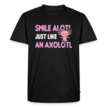 Axolotl Cute Aquatic Animal Power Animal - Men's Premium Organic T-Shirt - black - Front - Nico (187cm)