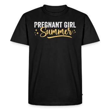 Pregnancy Reveal Pregnant Girl Summer Baby Shower - T-shirt Premium bio Homme - noir - Devant - Nico (187cm)