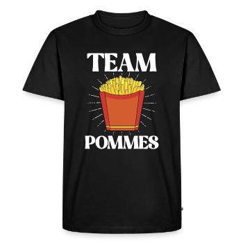 Équipe drôle de frites design Frites pomme de terre - T-shirt Premium bio Homme - noir - Devant - Nico (187cm)