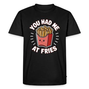 Fast Food French Frieze French Fries Lover Gift - Men's Premium Organic T-Shirt - black - Front - Nico (187cm)