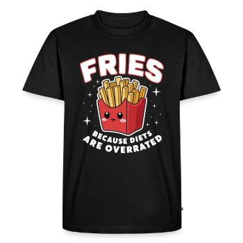 Frites diététique surestimé amateurs de frites - T-shirt Premium bio Homme - noir - Devant - Nico (187cm)
