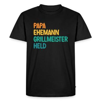 Papa Mari Grill Master Hero - T-shirt Premium bio Homme - noir - Devant - Nico (187cm)