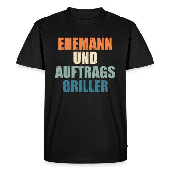 Dad Husband Contract Griller Barbecue Grill - Men's Premium Organic T-Shirt - black - Front - Nico (187cm)