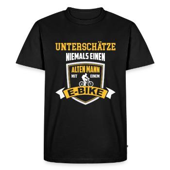 E-Bike alter Mann Opa Spruch - Männer Premium Bio T-Shirt - Schwarz - Vorne - Nico (187cm)