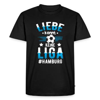 Hambourg football 2ème promotion - T-shirt Premium bio Homme - noir - Devant - Nico (187cm)