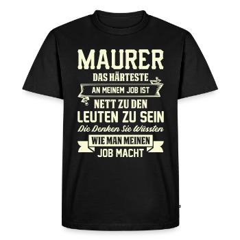 mason - Men's Premium Organic T-Shirt - black - Front - Nico (187cm)