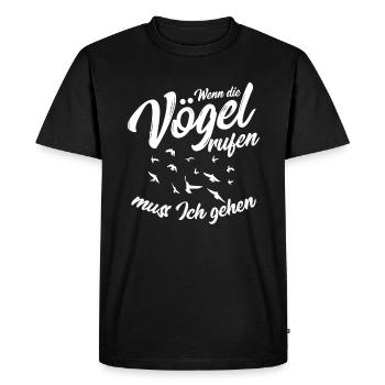 Bird watching bird - Men's Premium Organic T-Shirt - black - Front - Nico (187cm)