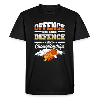 Basketball Basketballer Defence - Men's Premium Organic T-Shirt - black - Front - Nico (187cm)