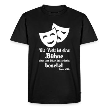 Theater Spruch Bühne - Männer Premium Bio T-Shirt - Schwarz - Vorne - Nico (187cm)